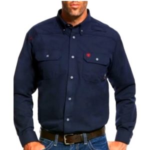 Ariat Flame resistant CAT 2 Button down shirt. Color:Navy.      Size: XL